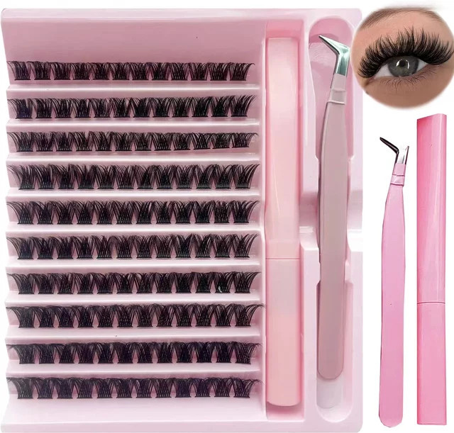 DIY Segmentierte Wimpern Cluster, 120 Stück, Schwarz, Unisex - Bild 1