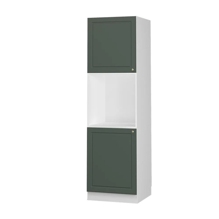 Vicco Herdumbauschrank Fame-Line in Landhaus-Optik, Farbe Weiß-Grün-Gold, mit offenen Regalfächern und Soft-Close-Türen, Breite: 60 cm, Höhe: 206 cm, Tiefe: 56,83 cm - Bild 2