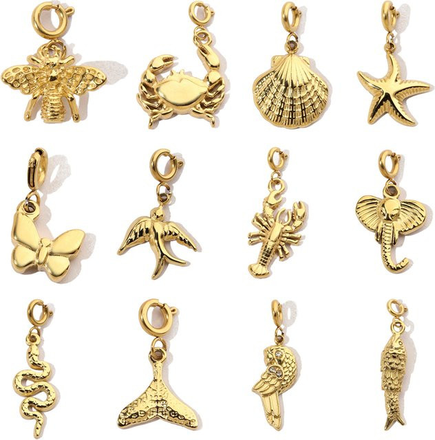 vnistar Anhänger Clip-On Charms, Edelstahl, Gold, Damen - Bild 1