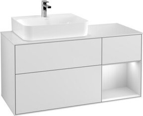 V&B Waschtischunterschrank Finion mit Wandbeleuchtung, Weiß lackiert, Breite: 120 cm, Tiefe: 50,1 cm, Höhe: 50,1 cm - Bild 1