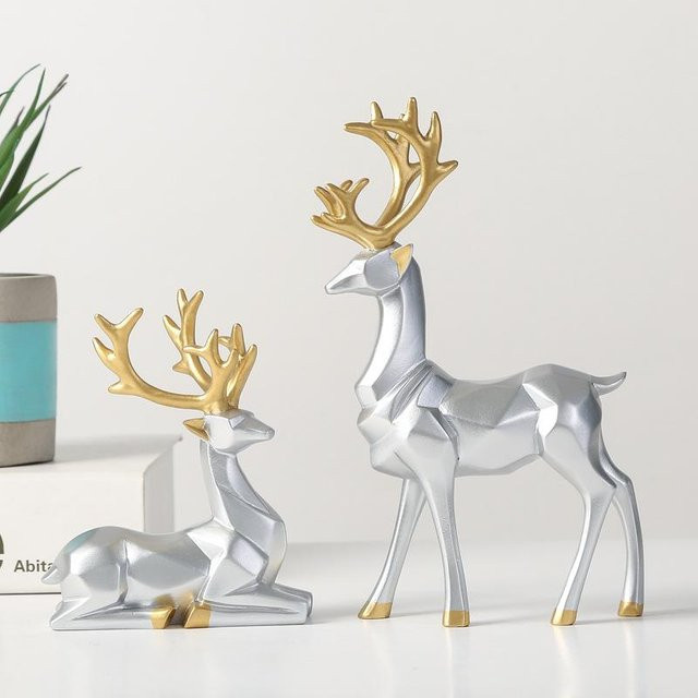 Moderner Origami-Elchschmuck von DIYelecs in Silber aus Metall im geometrischen Design - Bild 1