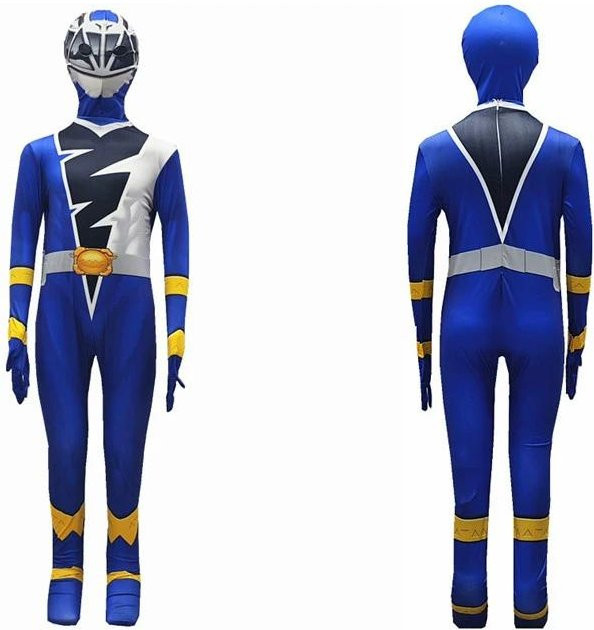 Superhelden Rangers Team Overall Maske Kleidung Set, Cosplay Kostüme, Blau - Bild 1
