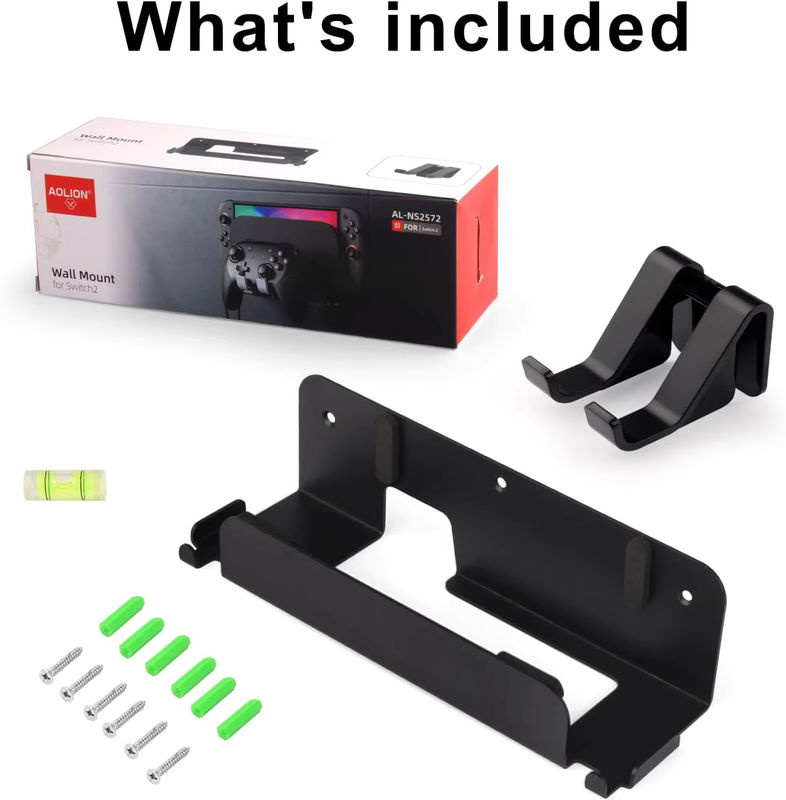 Aolion Wandhalterung für Switch 1/2 mit Controller-Haken und vertikalem Ständer in Schwarz - Bild 2