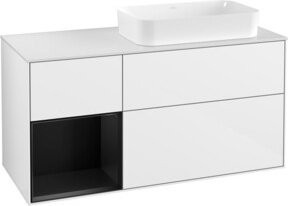 V&B Waschtischunterschrank Finion mit Wandbeleuchtung, Farbe Weiß lackiert, B/T/H: 120 x 50,1 x 60,3 cm - Bild 1