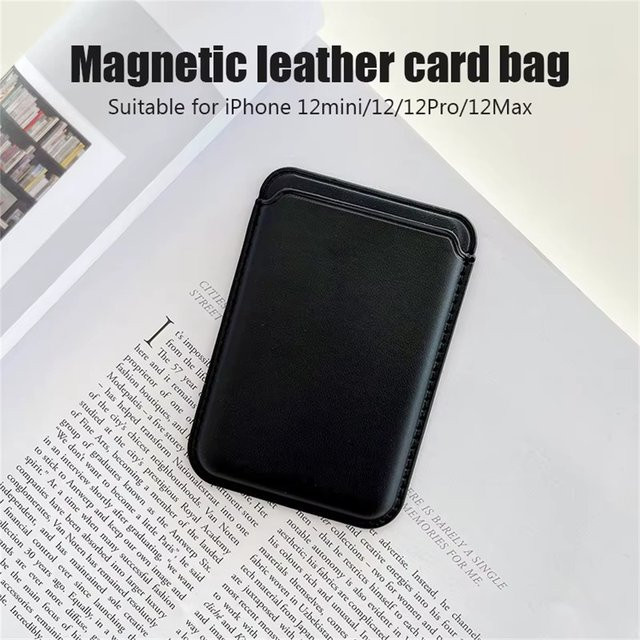 Maerknon Magnetischer Kartenhalter aus Silikonleder in Orange für MagSafe iPhone - Bild 1