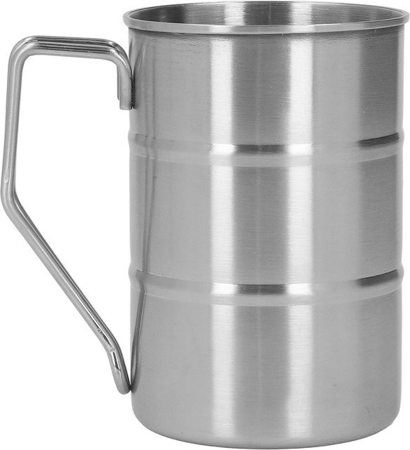 CosyHome Edelstahl Bierkrug und Kaffeetasse mit Henkel in Grau/Silber - Bild 1