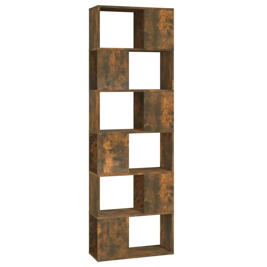 vidaXL Bücherregal und Raumteiler in Räuchereiche, B/T/H: 60 x 24 x 186 cm - Bild 2