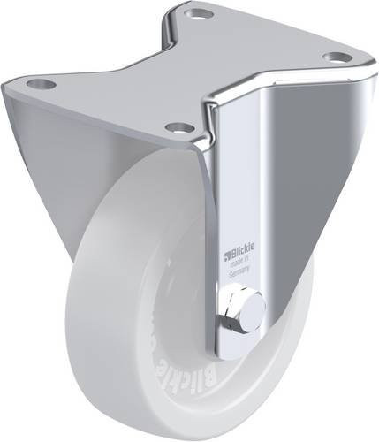 Blickle Bockrolle 7096 BH-SPO 125G-3 mit weißem Kunststoffrad und Schraubbefestigung, Rad-Durchmesser: 125 mm, Tragfähigkeit: 700 kg - Bild 1