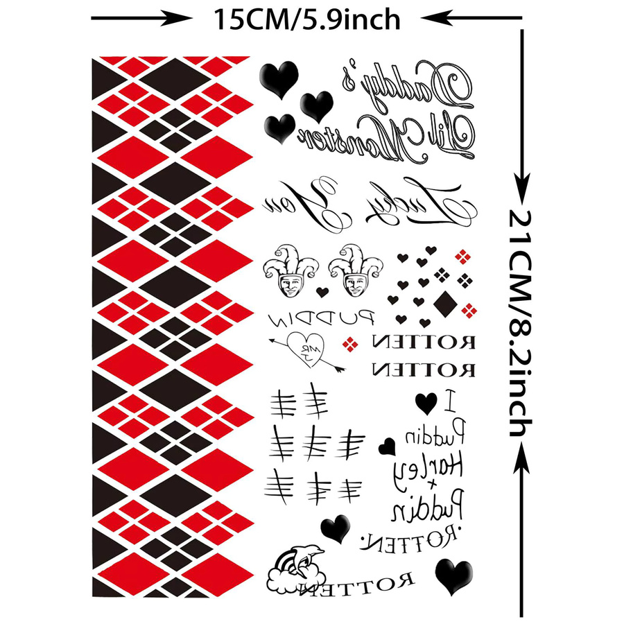 YURAN Joker Temporäre Tattoos, 5 Blatt, Unisex - Bild 6