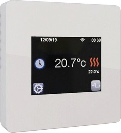 Vitalheizung Raum- und Bodenthermostat mit Bodenfühler, Weiß, B/H/T: 9 x 4,3 x 9 cm, inklusive App-Steuerung und WLAN - Bild 1