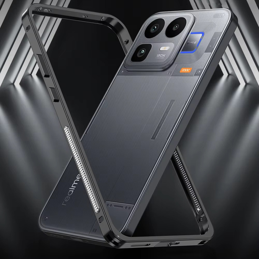 Realme Neo 8 5G Handyhülle aus Aluminiumlegierung mit Metallrand in Silber - Bild 3
