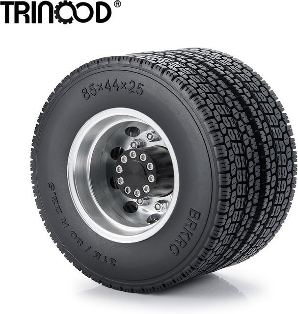 TRINOOD Hinterradnabe und Gummireifen-Set aus Aluminiumlegierung für 1/14 Tamiya - Bild 1