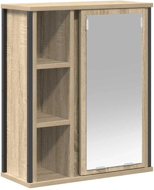 vidaXL Bad-Wandschrank mit Spiegel in Sonoma-Eiche, B/T/H: 50 x 21 x 60 cm - Bild 1