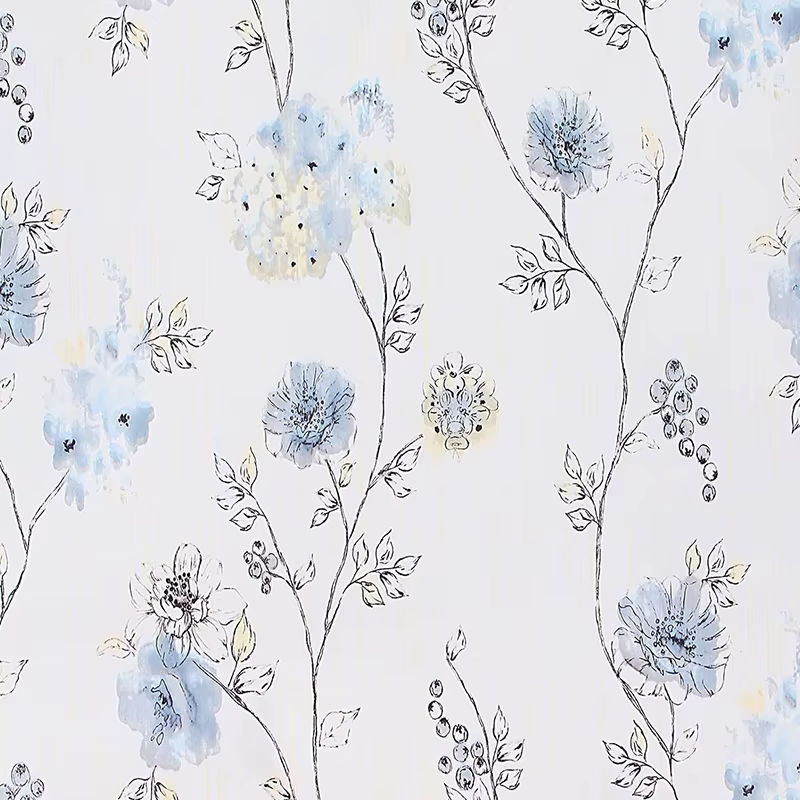 KALYNN Vintage selbstklebende Tapete mit blauem Blumenmuster, wasserdichte Möbelfolie, B/B/H: 45 x 45 x 45 cm - Bild 2