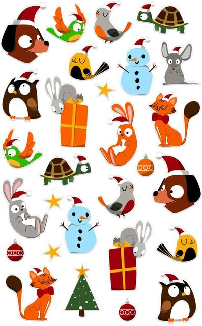 Sticker Weihnachtstiere - Bild 1