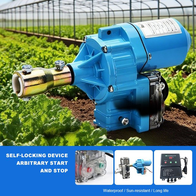 LANXSTAR Elektrische Filmwalze für Gewächshäuser mit 24 V Motor und 100 W/150 W Leistung in Blau - Bild 1
