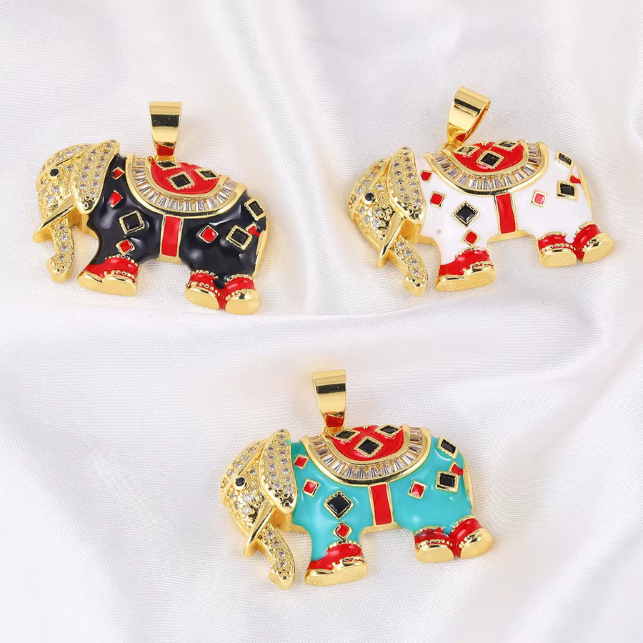 Juya Anhänger, Elefant, Emaille, Gold, Unisex - Bild 3
