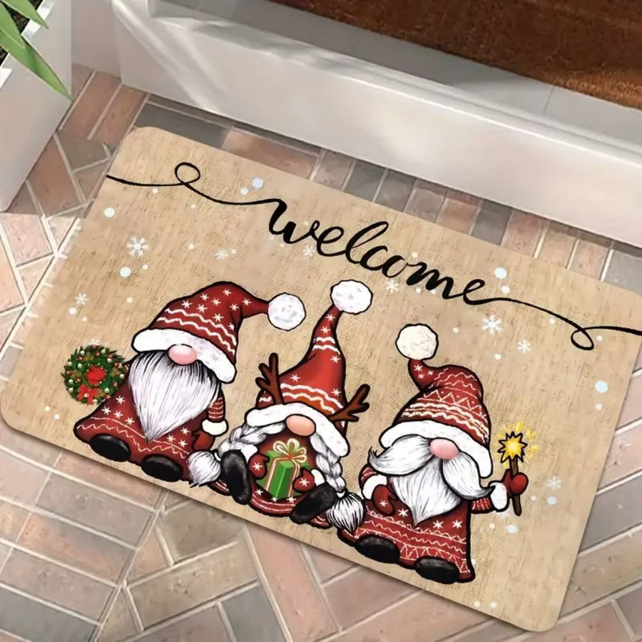 VIKAMA Weihnachtsmann Zwerg Fußmatte für Innen und Außen, Mehrfarbig, B/T: 60 x 40 cm - Bild 4