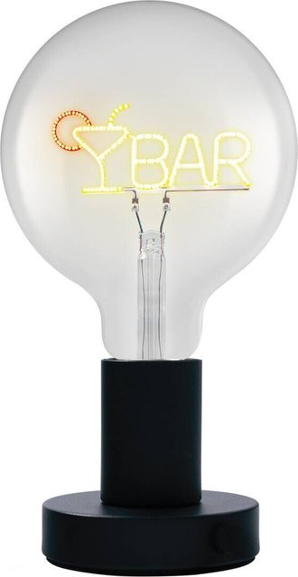 OSRAM LED-Tischleuchte Lettertable in Schwarz aus Metall mit Glas, E27, B/T/H: 12,5 x 12,5 x 23 cm - Bild 1