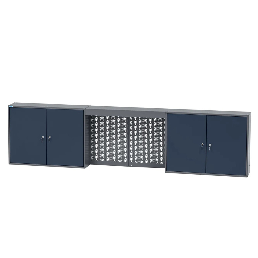Küpper Hängeschrank mit 4 Türen und 4 Fachböden in Blau-Grau, B/H/T: 60 x 240 x 20 cm - Bild 2