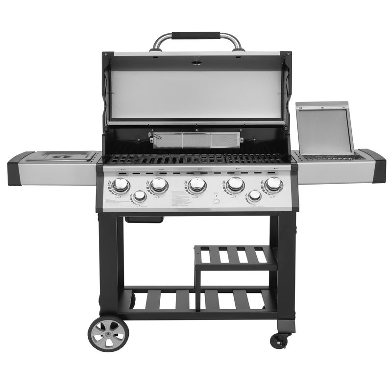 Justus Gasgrill Mars in Silber mit 5+2 Brennern, Seitenbrenner und Gusseisen-Rost - Bild 2