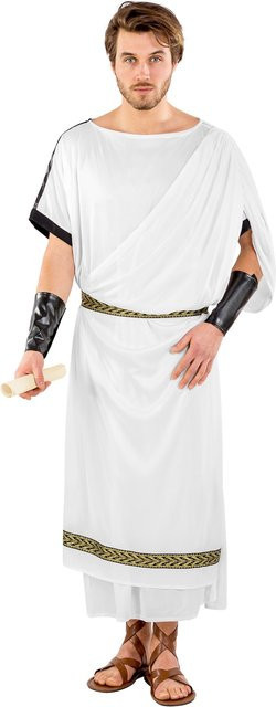 tectake Herrenkostüm römische Toga, Fantasy, Weiß - Bild 1