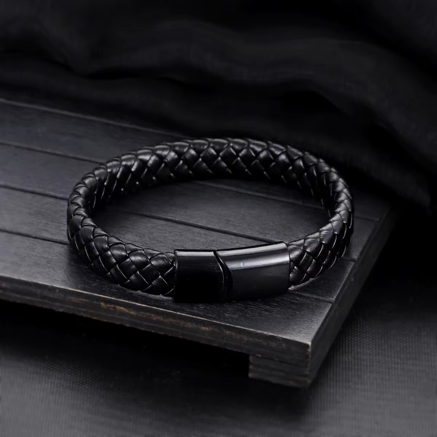 DOUVEI Armband, PU-Leder, Schwarz, Herren - Bild 3