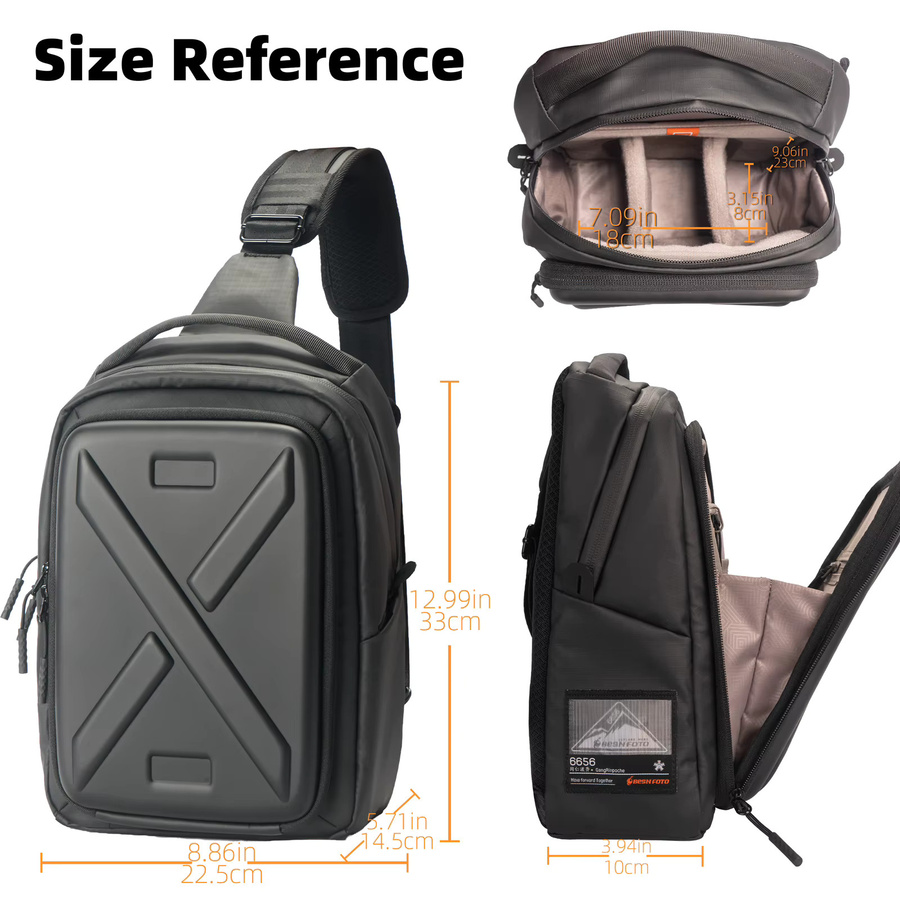 Besnfoto Kamera-Rucksack in Schwarz mit wasserdichter Hartschalenhülle für Sony A7 II/III/IV/R/V und Canon R100/R50 sowie DSLR und spiegellose Kameras - Bild 3