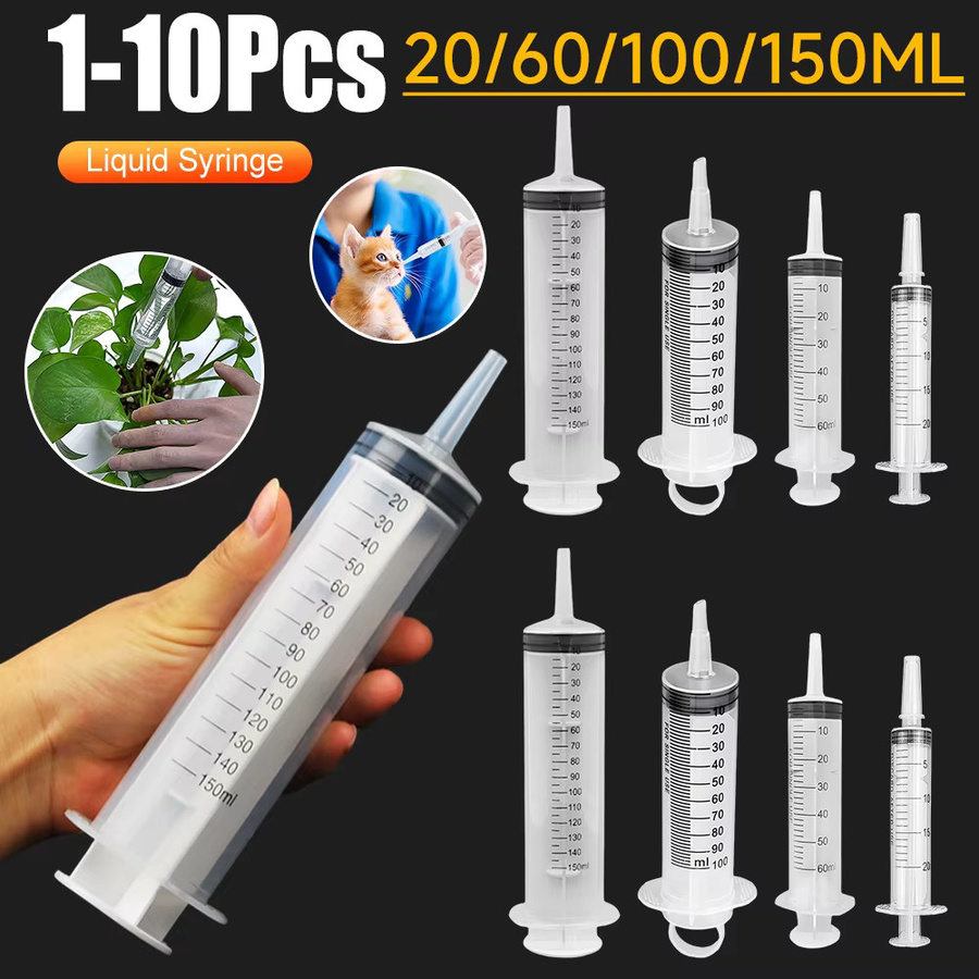APWIKOGER Kunststoff Luer-Lock-Spritzen ohne Nadel in Transparent, ideal zum Nachfüllen von Öl, Kleber und Flüssigkeiten oder zur Haustierfütterung, erhältlich in 20 ml, 60 ml, 100 ml und 150 ml - Bild 2
