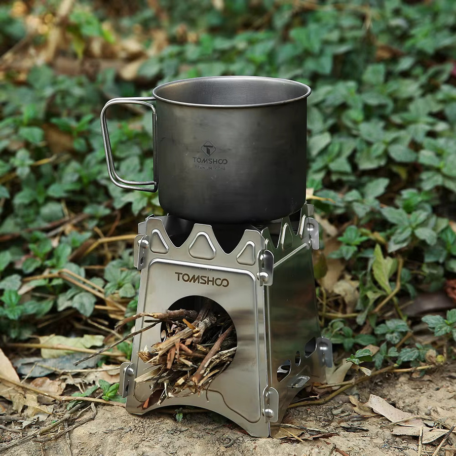 Tomshoo Titan-Kocher für Outdoor-Camping, tragbarer faltbarer Holzofen in Silber für Wandern und Picknick, B/T/H: 16,0 x 12,5 x 9,8 cm - Bild 4