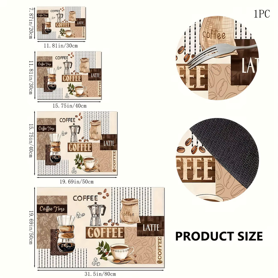 VIKAMA Kaffee-Trockenpads mit verschiedenen Kaffeemustern in Multicolour, wasserabsorbierend zur Inneneinrichtung - Bild 3