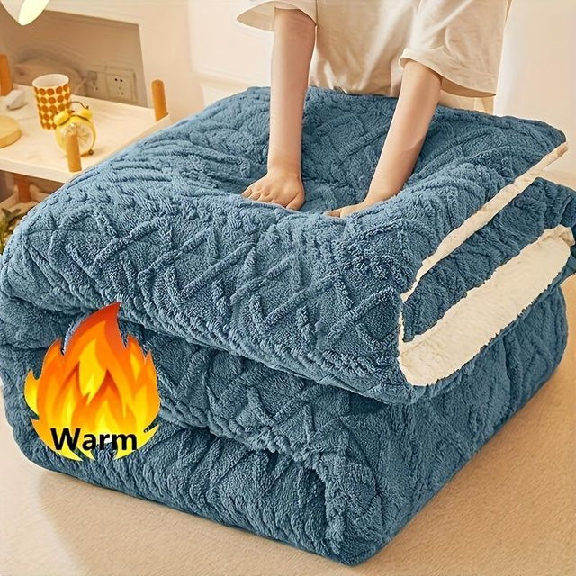 WTEMPO Ultraweiche Taft-Bettdecke aus Mikrofaser für den Winter, Blau, B/T: 150 x 200 cm - Bild 1