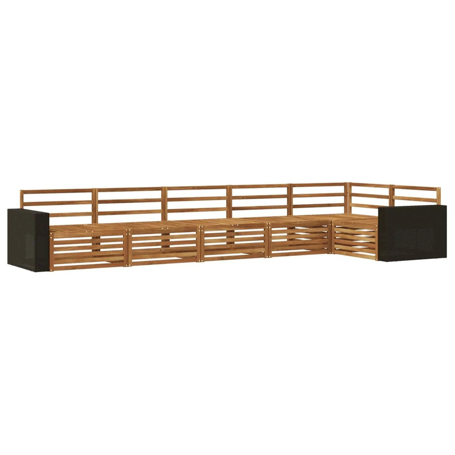 vidaXL Outdoor-Sofagarnitur aus Akazienholz in Braun, 6-teiliges L-Shape Set, B/T/H: 402 x 172,5 x 73 cm - Bild 2