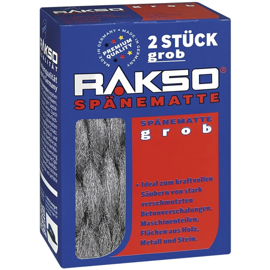 RAKSO Stahlwolle Spänematte Sorte Grob, 2 Stück, Grau - Bild 3