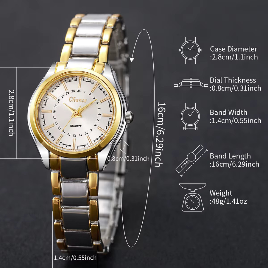 Armbanduhr, Quarz, Edelstahl, Weiß, Damen - Bild 4