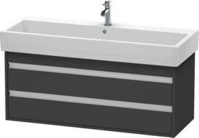 Duravit Waschtischunterschrank Ketho in Grau Matt mit 2 Schubladen, wandhängend, B/T: 115 x 44 cm, H: 48 cm - Bild 1