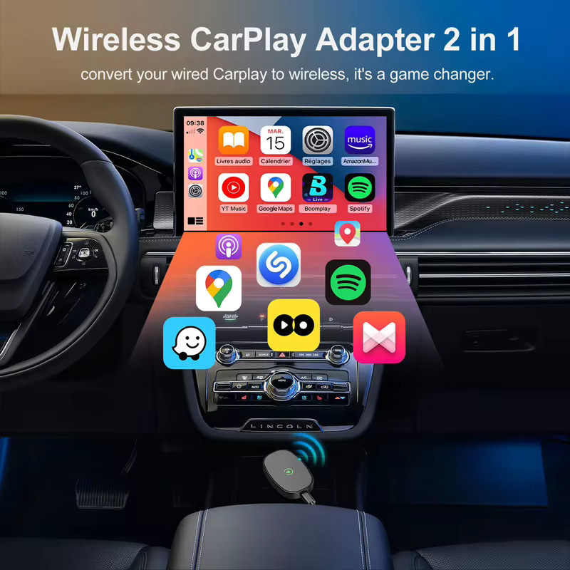 VIKEFON Kabelloser CarPlay und Android Auto Adapter Smart Mini Box in Schwarz für Plug-and-Play-Verbindung - Bild 4