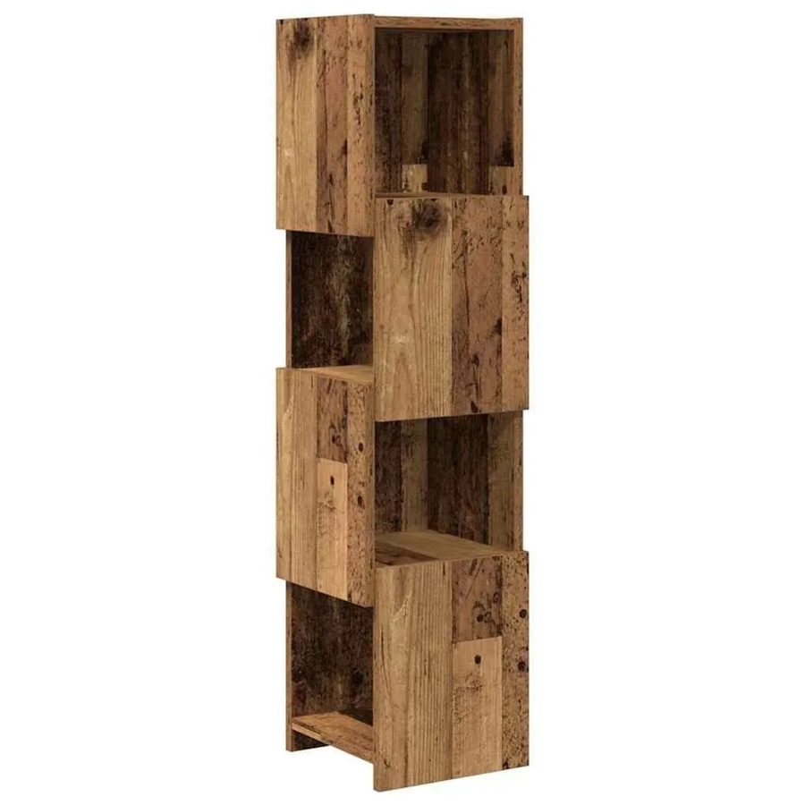 vidaXL Eckschrank aus Holzwerkstoff in Altholz-Optik, Braun, B/T/H: 25,5 x 25 x 102 cm - Bild 2