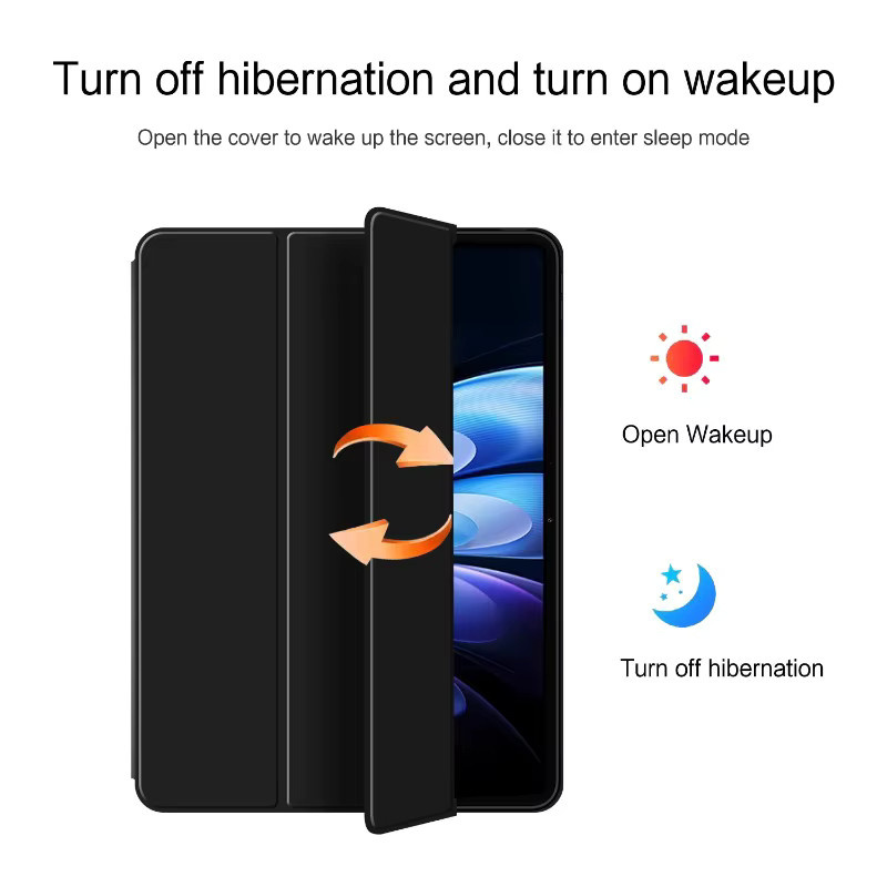 Smart Case für Vivo Pad 5 Pro 13 Zoll 2025 in Schwarz mit Tri-Folding Magnetic Leather Stand und TPU Soft Back Shell - Bild 2