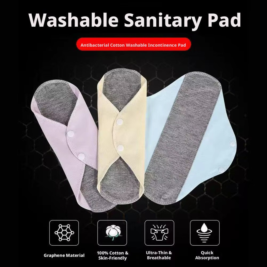 eelhoe Damenhygiene-Pads, Waschbare Menstruationsbinden, Baumwolle - Bild 5