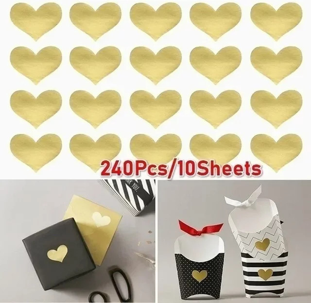 Golden Heart Handgemachte Kuchen- und Süßigkeiten-Verpackungsetiketten in Gold, DIY-Geschenk- und Party-Aufkleber aus Papier - Bild 1
