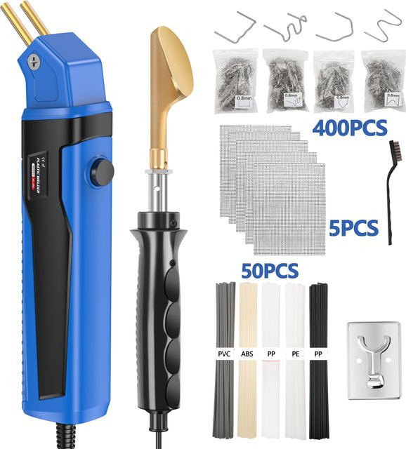 ANENG Stoßstangen-Reparatur-Set mit Kunststoffschweißgerät, Heißhefter und Lötkolben in Schwarz und Blau - Bild 1