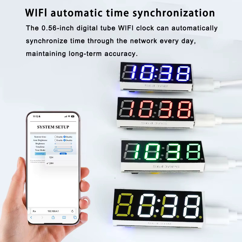 Keyestudio WIFI Smart Network Uhrmodul mit automatischer Zeitsynchronisation und Typ-C-Schnittstelle in Mehrfarbig - Bild 2