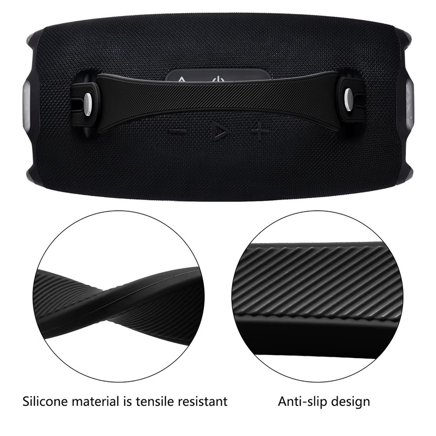 Abnehmbares Silikon-Griffband in Schwarz für JBL Xtreme 2, Xtreme 3 und Xtreme 4 Bluetooth-Lautsprecher - Bild 2