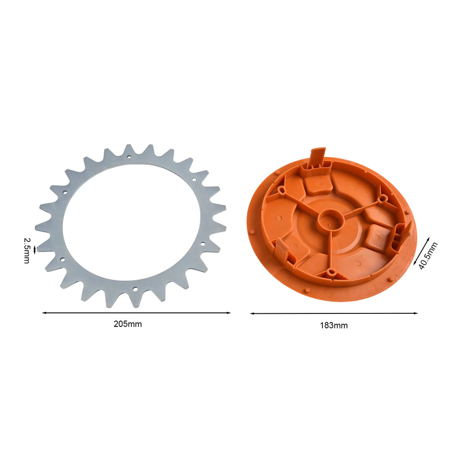 Vibratite Radnabenkappen Set 2 Stück in Orange für S&M Rasenmäher zum Außenschutz - Bild 1