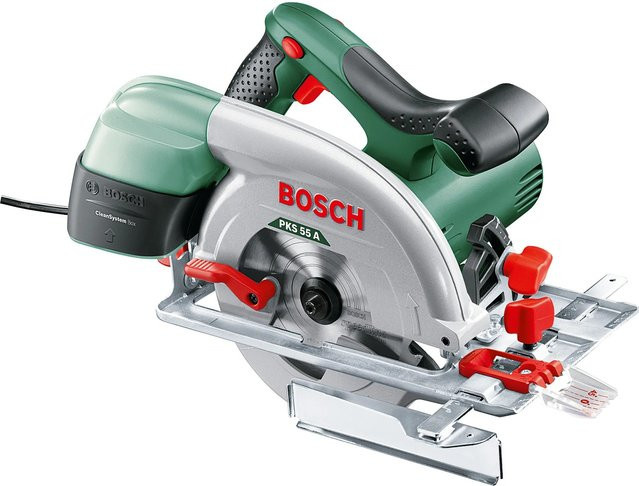 Bosch Handkreissäge PKS 55 A mit 1200 W und 160 mm Sägeblatt in Grün/Schwarz - Bild 1