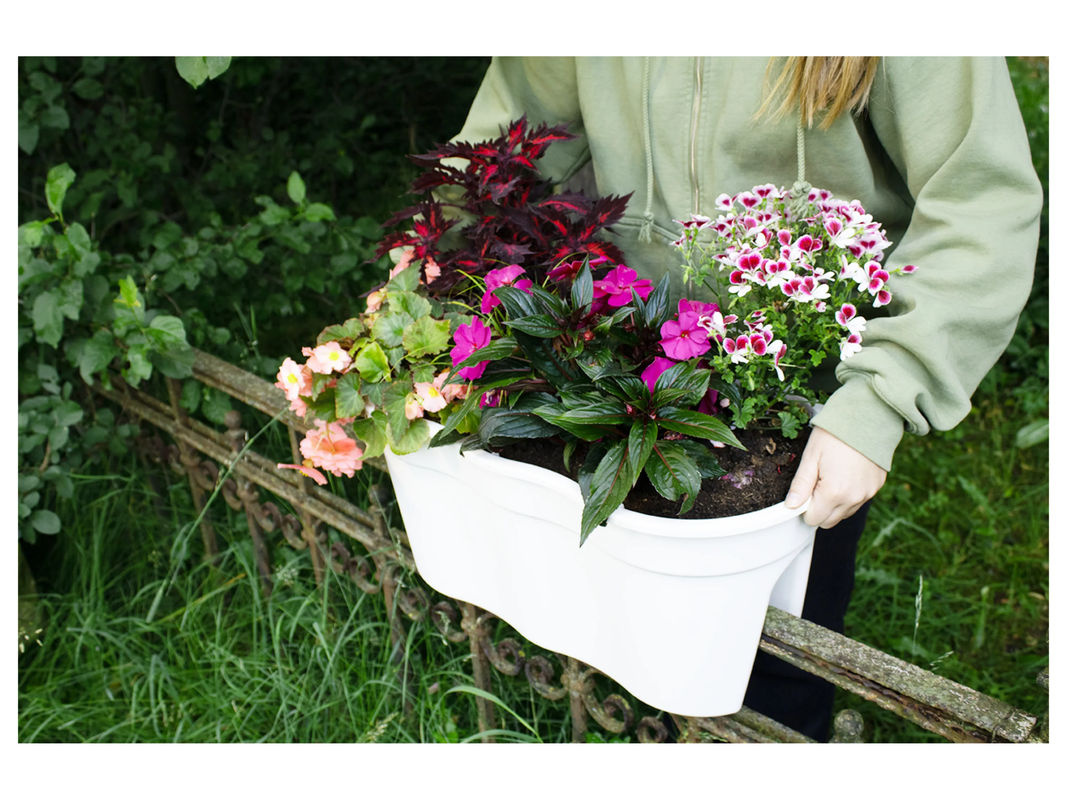KHW Balkonkasten Flowerclip XL 2er Set Weiß - Bild 2