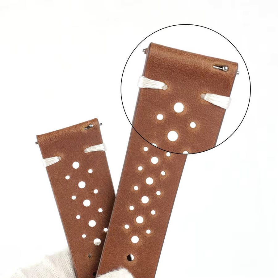 onthelevel Uhrenarmband Leder, Vintage, kaffeebraun, Herren - Bild 4