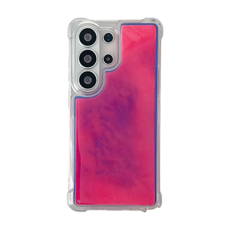 Transparente nachleuchtende Treibsand-Handyhülle für Samsung Galaxy S26 Ultra S25 S24 S23 S22 Ultra Plus Note 20 Ultra in Rot - Bild 3