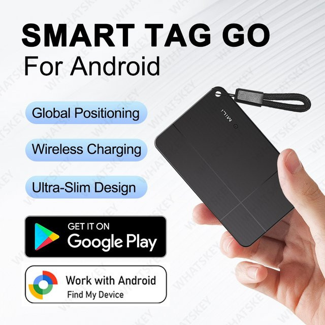 Google Android Mini GPS Tracker Schwarz für Google Find My Device zur Ortung von Haustieren und Fahrrädern - Bild 1
